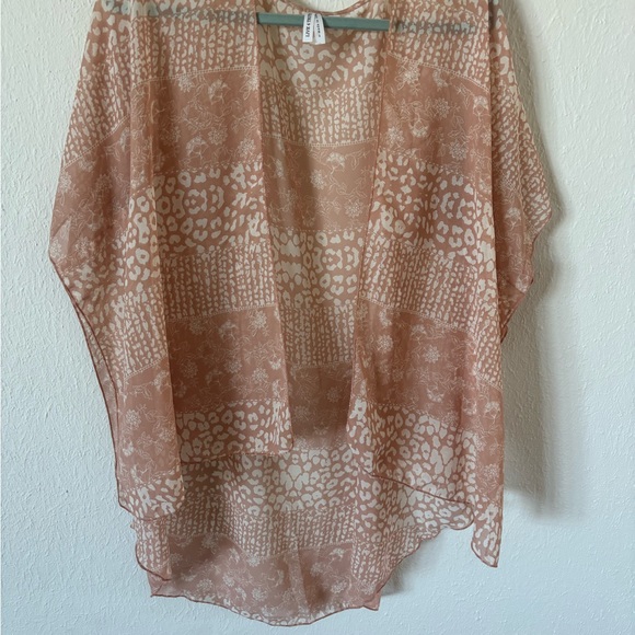 Tops - Sheer Animal Print Kimono Top